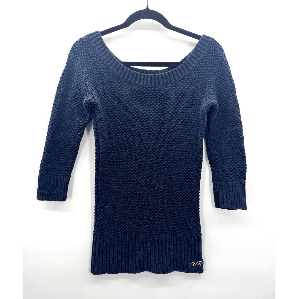 VTG Y2K Hollister Sweater Bird Medium Wide Scoop Neck Fisherman Nautical Preppy